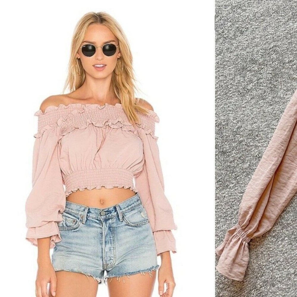Tularosa Delaney Off Shoulder Blouse Top | Crop ShopBop Revolve XS $148